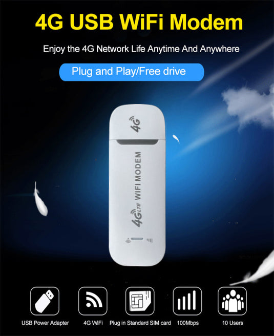 [U96-3] 4G Wireless Internet Dongle LTE SIM Card Mini Portable 4G Modem 150Mbps with WiFi USB Dongle