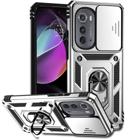 [Magnetic Ring Kickstand][Camera Cover] Motorola Moto Edge 2022 - Shield Shockproof Rugged Heavy Duty Case