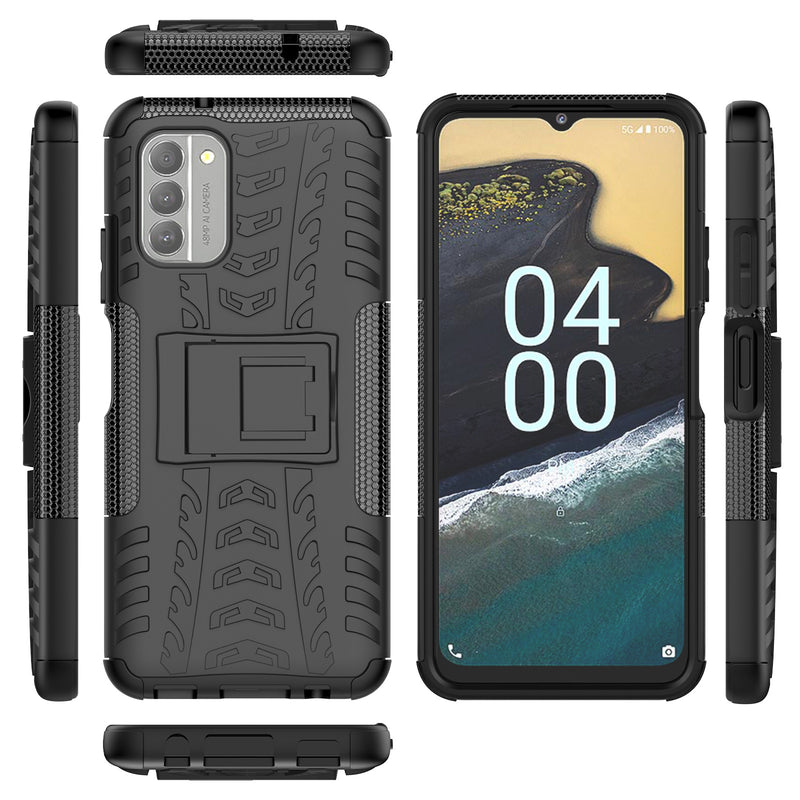 Chargez l&#39;image dans la visionneuse de la galerie, [Built-in Stand] Nokia G100 - Shield With Kickstand Hard PC Back Cover Soft TPU Dual Layer Protection Case
