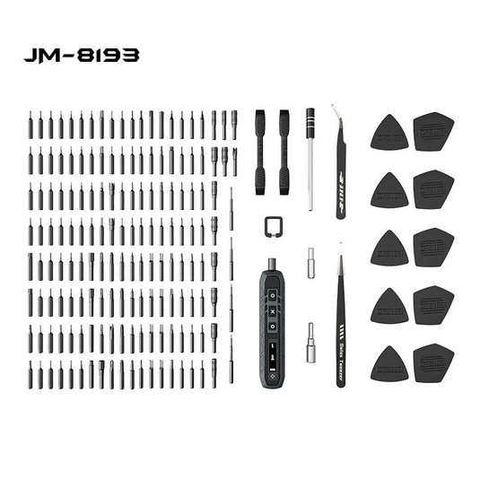 [JM-8193] JAKEMY 180-in-1 Electric Mini Container Smart LED Rectangular Electric Screwdriver Set with 3-Speed Torque