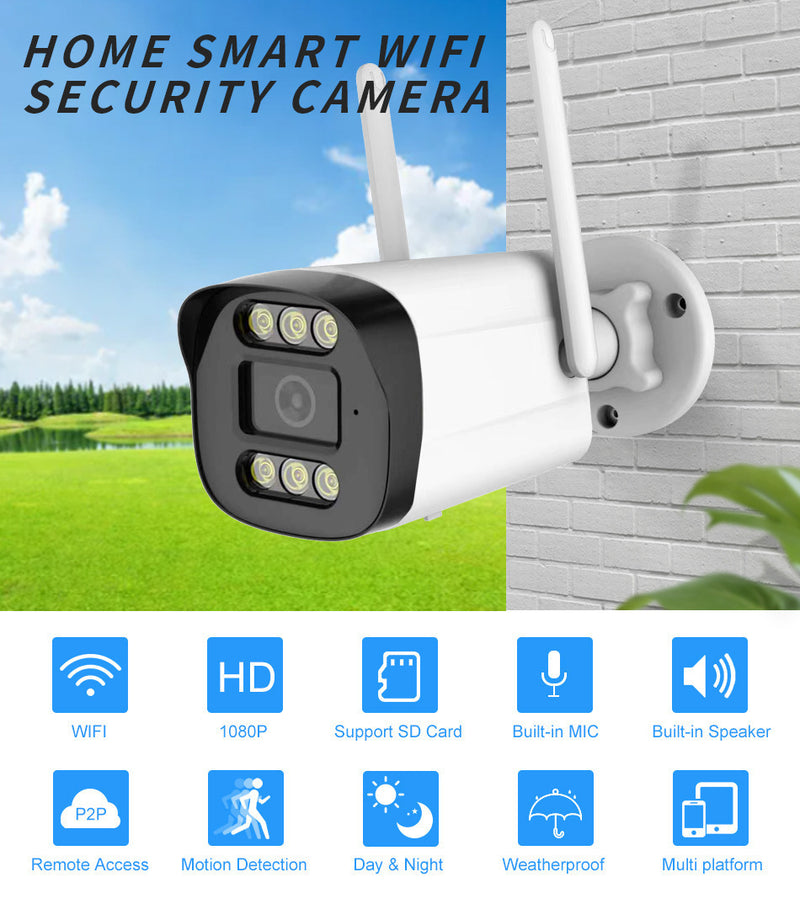 Chargez l&#39;image dans la visionneuse de la galerie, [TUYA Smart Home] 4MP FHD Wireless WIFI Bullet Outdoor Security Full Color Night Vision Camera
