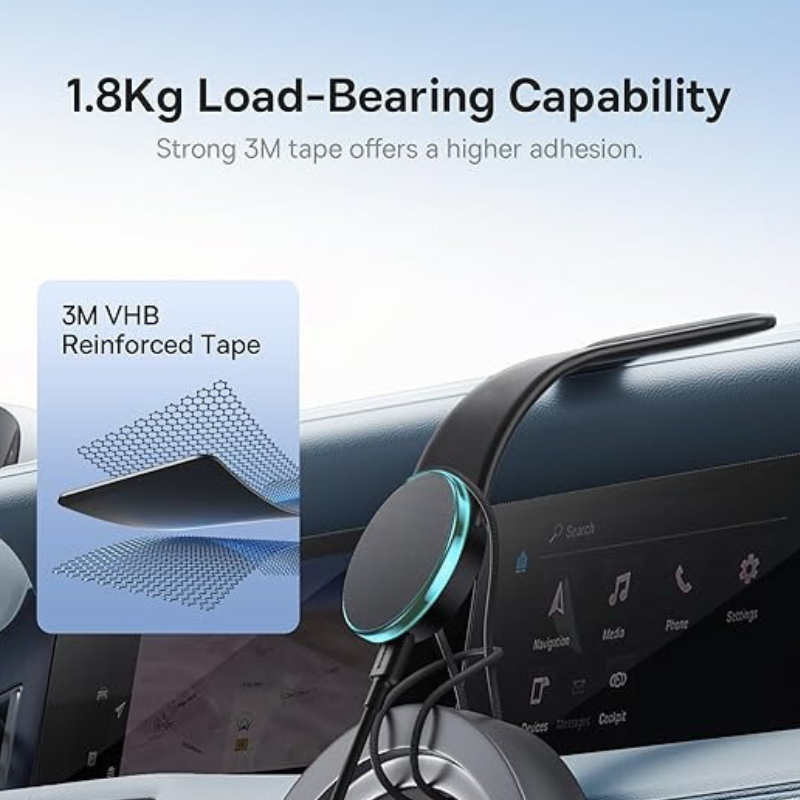 Cargue la imagen en el visor de la galería, [L15B] Magsafe Compatible QI 15W Wireless Charging Foldable Magnet Magnetic Dashboard Charger &amp; Mount Holder
