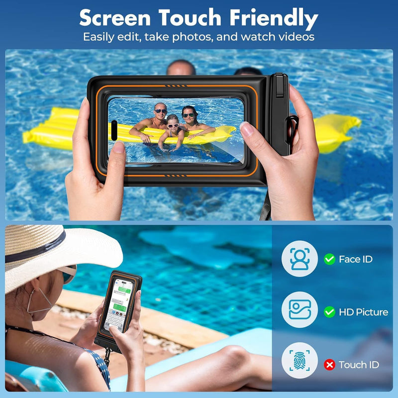 Load image into Gallery viewer, [Waterproof Phone Pouch] iPhone 16/15/14/13/12 Pro Max Plus Samsung Galaxy S24/S23/S22/S21 Google Pixel Etc, Up to 6.9&#39;&#39; - IP68 Universal Floating Float Water Proof Cell Phone Dry Bag Phone Case Protector
