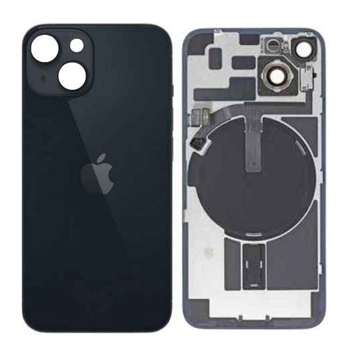 [Assembly With Flex] Apple iPhone 14 - Back Rear Glass With Camera Lens & Magsafe Wilress Charging Flex Metal Plate