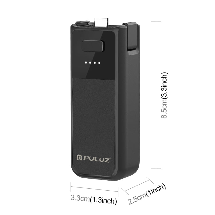 Cargue la imagen en el visor de la galería, DJI Osmo Pocket 3 PULUZ High-Capacity 2800mAh Battery Grip (Black)
