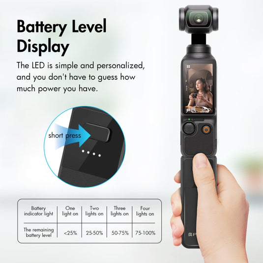 DJI Osmo Pocket 3 PULUZ High-Capacity 2800mAh Battery Grip (Black)