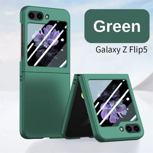 Samsung Galaxy Flip 5 (SM-F731) - Silicone Case With Built-in Back Rear Glass Screen Protector - Polar Tech Australia