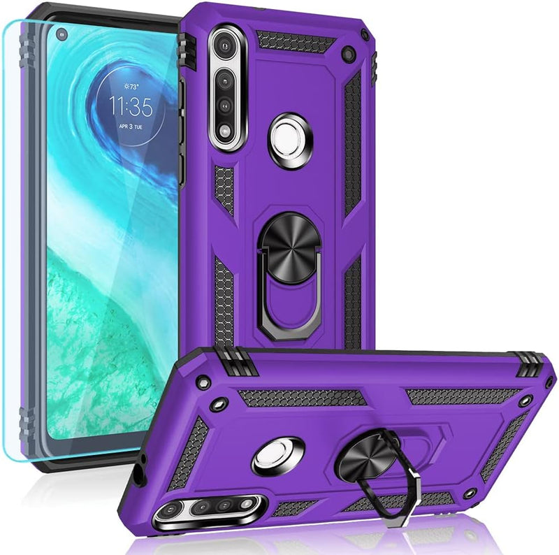 Cargue la imagen en el visor de la galería, [Magnetic Ring Kickstand] Motorola Moto G Fast - Shield Shockproof Rugged Heavy Duty Case
