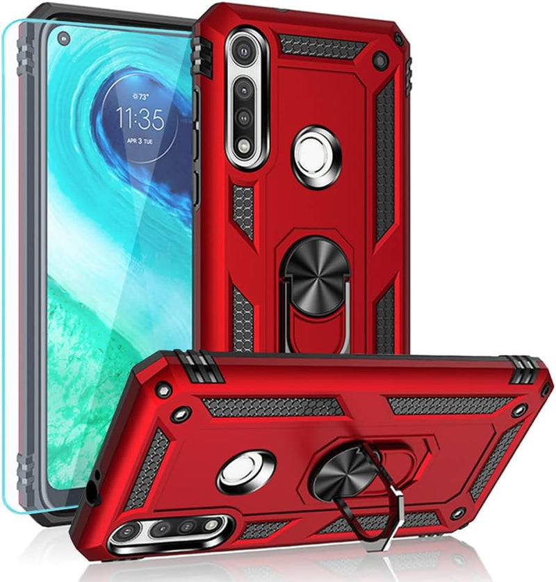 Cargue la imagen en el visor de la galería, [Magnetic Ring Kickstand] Motorola Moto G Fast - Shield Shockproof Rugged Heavy Duty Case
