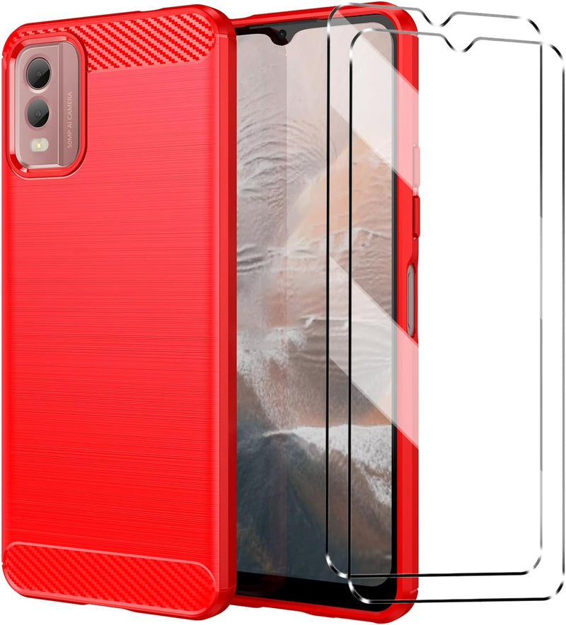 Cargue la imagen en el visor de la galería, Nokia C32 - Shield Shockproof Rugged Heavy Duty Case With 2PC 9HD Tempered Glass Screen Protector
