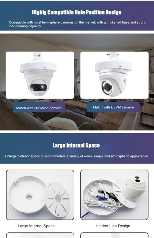 Universal Retractable Extension Aluminium CCTV Dome Camera Wall or Ceiling Mount Bracket Holder - Polar Tech Australia