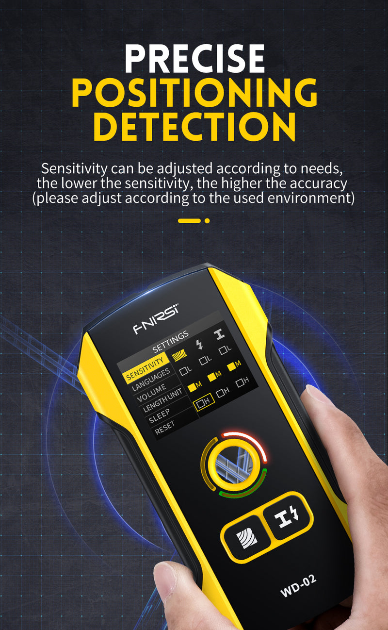 Chargez l&#39;image dans la visionneuse de la galerie, [WD-02] FNIRSI Wall Detector Scanners Stud Finder Positioning Hole TFT Display AC Live Cable Wires Metal Wood Stud Wall Scanner
