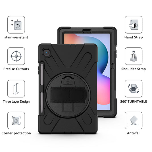 Samsung Galaxy Tab S6 Lite 10.4 2020 (P610/P613/P615/P619) Heavy Duty 360 Degree Rotate Stand Hand Strap Case - Polar Tech Australia