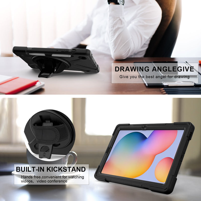 Load image into Gallery viewer, Samsung Galaxy Tab S6 10.5&quot; 2019 (T860/T865/T867) Heavy Duty 360 Degree Rotate Stand Hand Strap Case - Polar Tech Australia
