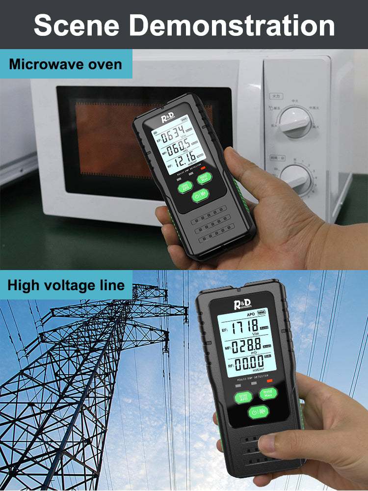 Chargez l&#39;image dans la visionneuse de la galerie, [RD630C] R&amp;D Electromagnetic Field Radiation Detector Tester EMF Meter Multifunctional Handheld Portable Radio Frequency Warn Meter
