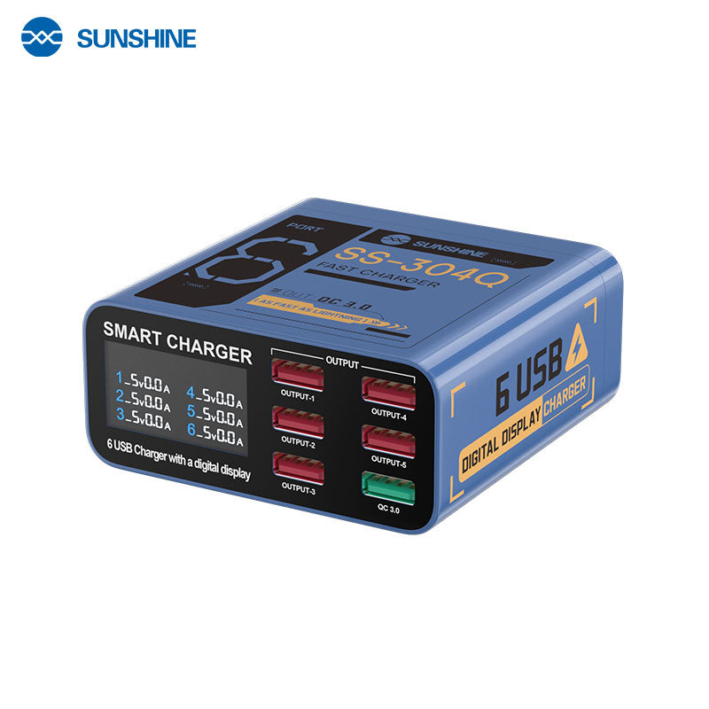 Cargue la imagen en el visor de la galería, [SS-304Q] SUNSHINE 6-Port USB Fast Charger with Digital Display
