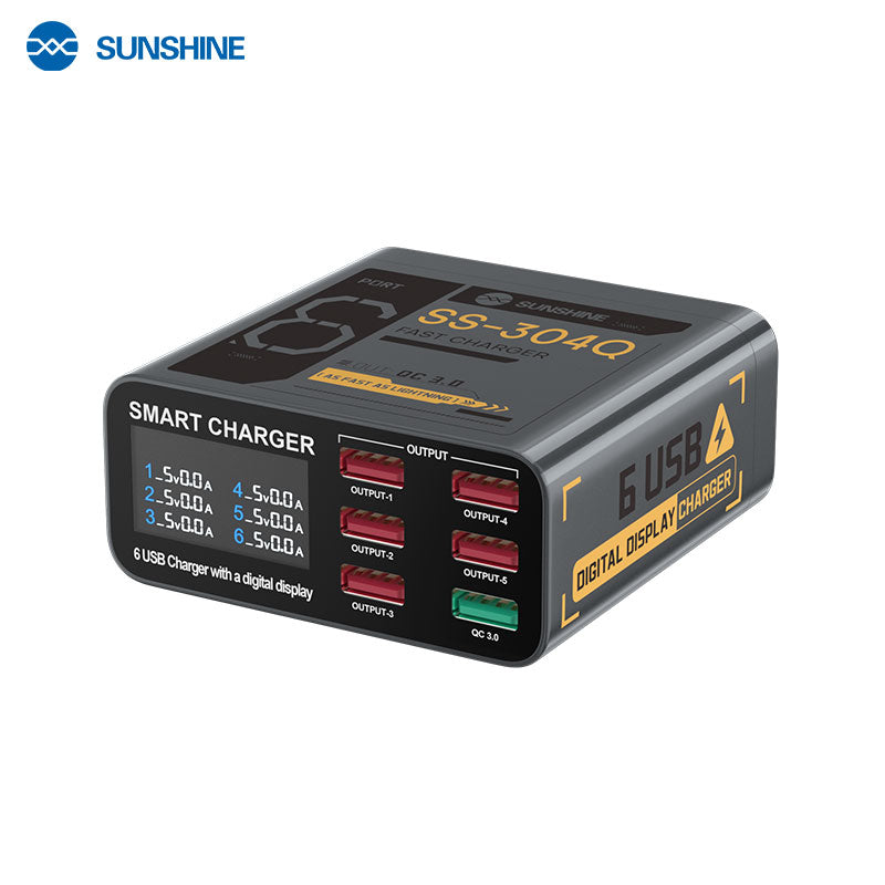 Cargue la imagen en el visor de la galería, [SS-304Q] SUNSHINE 6-Port USB Fast Charger with Digital Display
