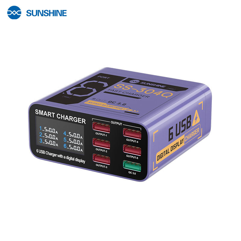 Cargue la imagen en el visor de la galería, [SS-304Q] SUNSHINE 6-Port USB Fast Charger with Digital Display
