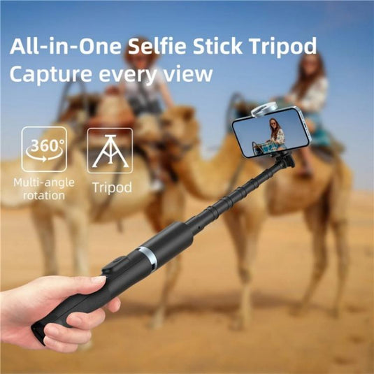 JMARY KT-259 360 Degree Rotating Phone Clip Retractable Selfie Stick Tripod