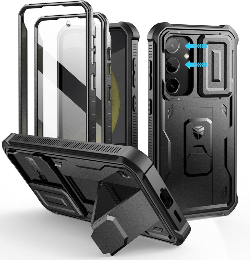 Chargez l&#39;image dans la visionneuse de la galerie, [Camera Cover &amp; Screen Protector &amp; Kickstand] Samsung Galaxy S24/PE/Plus/Ultra - Shockproof Rugged Case Full-Body Bumper Protective Heavy Duty Case
