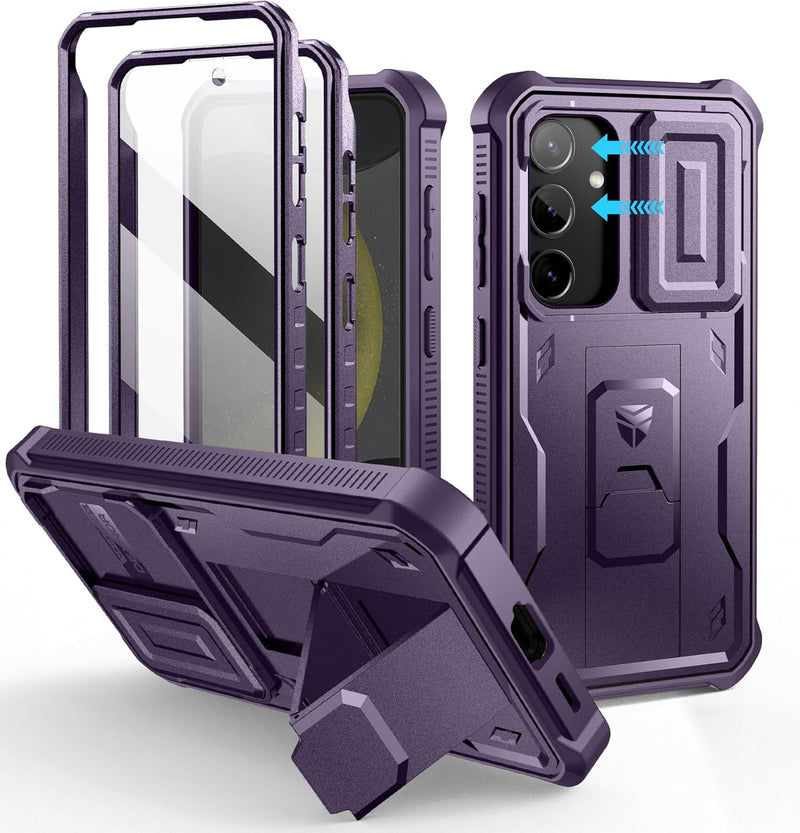 Chargez l&#39;image dans la visionneuse de la galerie, [Camera Cover &amp; Screen Protector &amp; Kickstand] Samsung Galaxy S24/PE/Plus/Ultra - Shockproof Rugged Case Full-Body Bumper Protective Heavy Duty Case
