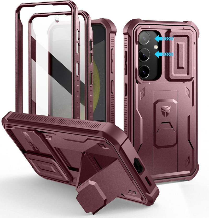 Chargez l&#39;image dans la visionneuse de la galerie, [Camera Cover &amp; Screen Protector &amp; Kickstand] Samsung Galaxy S24/PE/Plus/Ultra - Shockproof Rugged Case Full-Body Bumper Protective Heavy Duty Case
