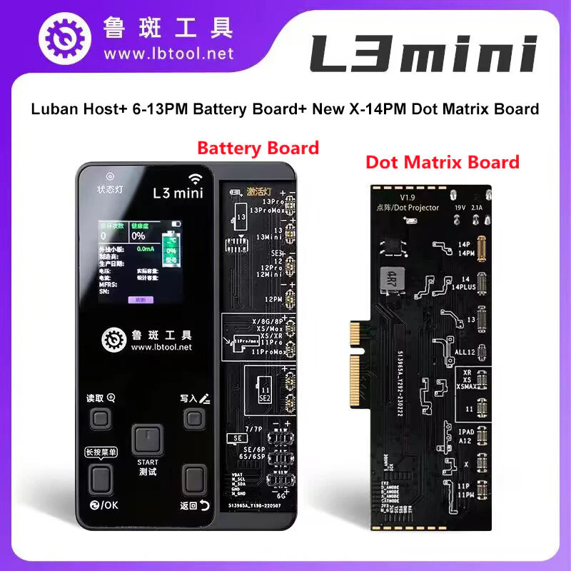 Cargue la imagen en el visor de la galería, LuBan L3 Mini Face ID Battery Repair Programmer For iPhone 6- 14Pro Max Dot Matrix Face ID Detection Repair Battery Data Program - Polar Tech Australia
