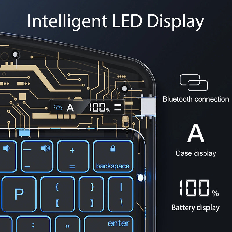 Cargue la imagen en el visor de la galería, Apple iPad Pro 3/4/5/6 12.9&quot; &amp; Air 6 13” -180 Degree Rotation Magic Cyberpunk Style Transparent Keyboard Case - Polar Tech Australia
