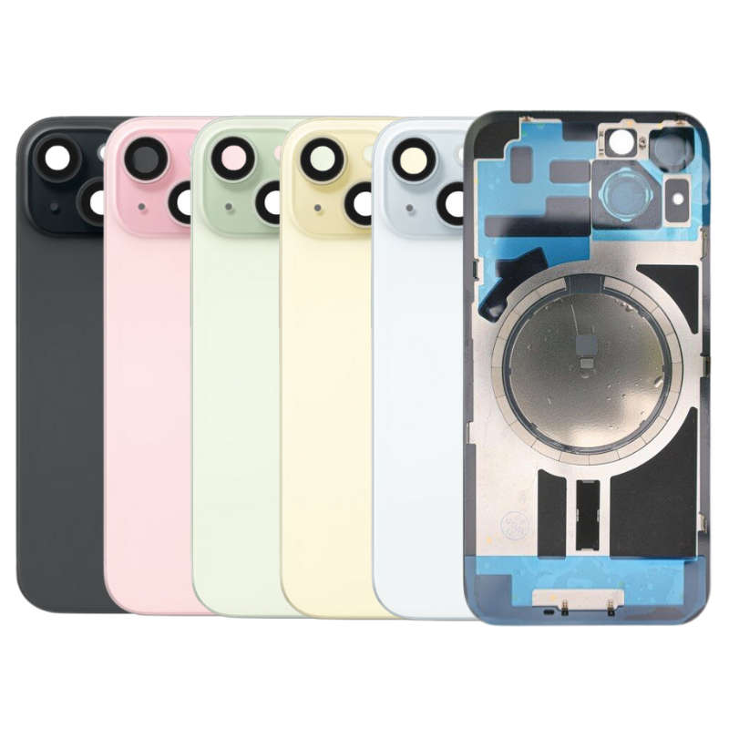 Cargue la imagen en el visor de la galería, [Assembly] Apple iPhone 15 - Back Rear Glass With Camera Lens &amp; With Camera Lens &amp; Magsafe Magnet Ring - Polar Tech Australia
