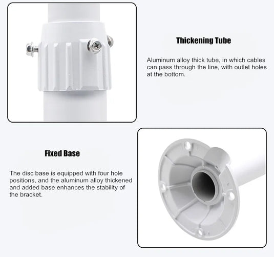 Universal Retractable Extension Aluminium CCTV Dome Camera Wall or Ceiling Mount Bracket Holder - Polar Tech Australia