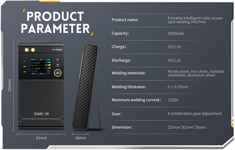 Cargue la imagen en el visor de la galería, [SWM-10] FNIRSI Portable Battery Spot Welder DIY Mini Welding Machine 18650 Battery Pack Welding Tool 5000mah Weldable 0.25mm
