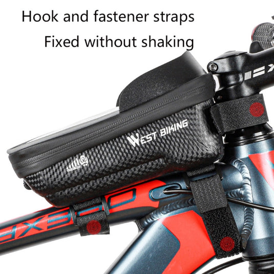 WEST BIKING YP0707235 Mountain Bike Front Beam Bag Waterproof Mobile Phone Bicycle Bag Hard Shell Reflective Bag Riding Equipment