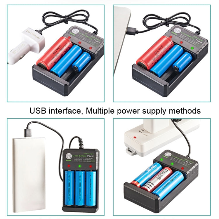 Load image into Gallery viewer, BMAX 18650 3-Slot USB Charging Seat 3.7/4.2V Independent Lithium Battery Charger
