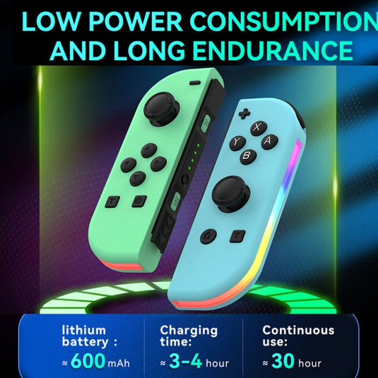 JOY-02 Gaming Left And Right Handle With RGB Lights Body Feel Bluetooth Gamepad For Switch / Switch OLED / Switch Pro / Switch Lite / Switch Joycon