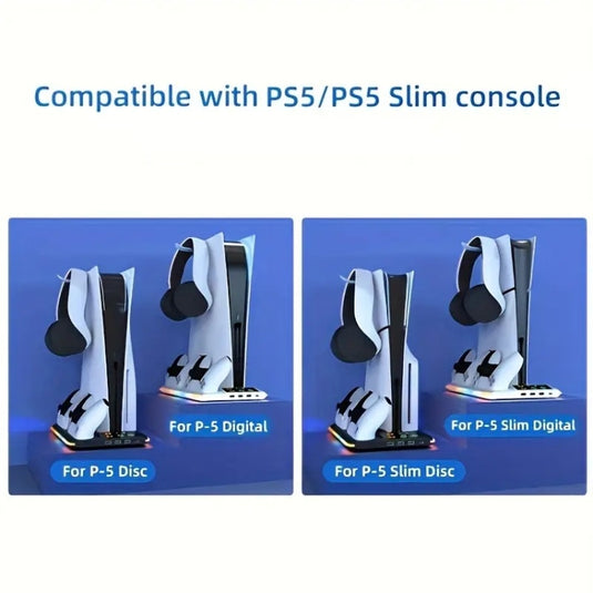 PS5 Slim / PS5 iplay HA-8008 Cooling Bracket Headphone Organiser Grip Holder Charger