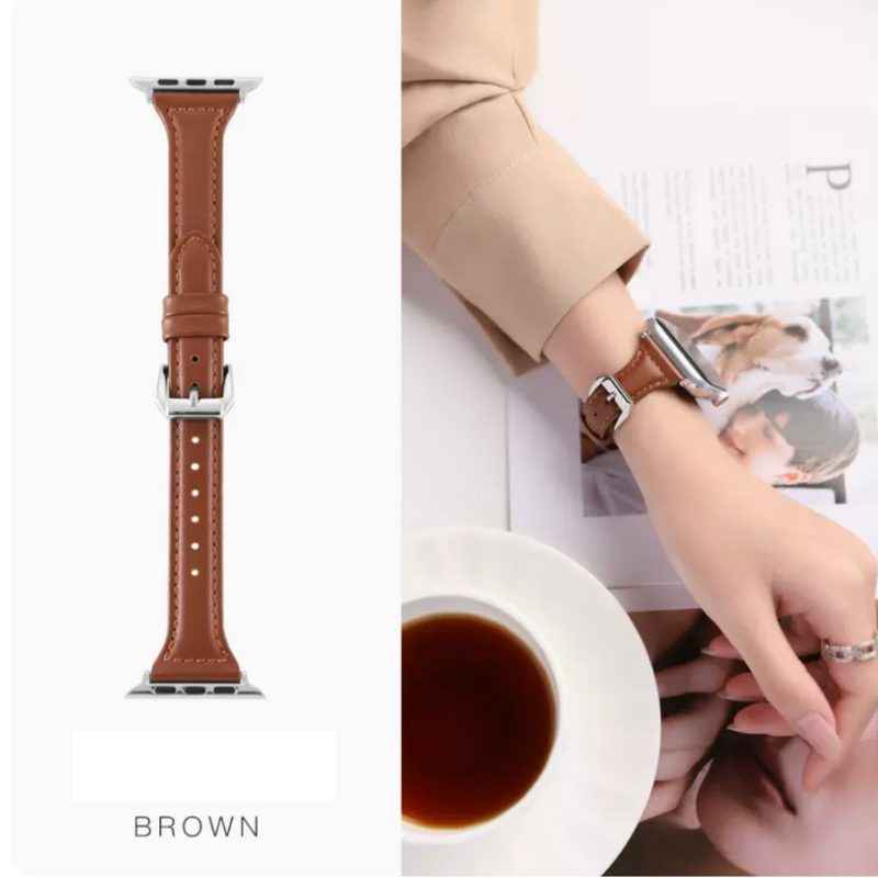 Load image into Gallery viewer, Apple Watch 1/2/3/4/5/SE/6/7/8/9/SE Leather Watch Band Strap - Polar Tech Australia
