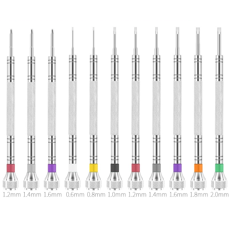 Cargue la imagen en el visor de la galería, Watch Repair Tool - Precision Mini Screwdriver Set for Watches, Glasses, Phones, and Small Devices, Stainless Steel, Flathead Screwdrivers for Disassembly
