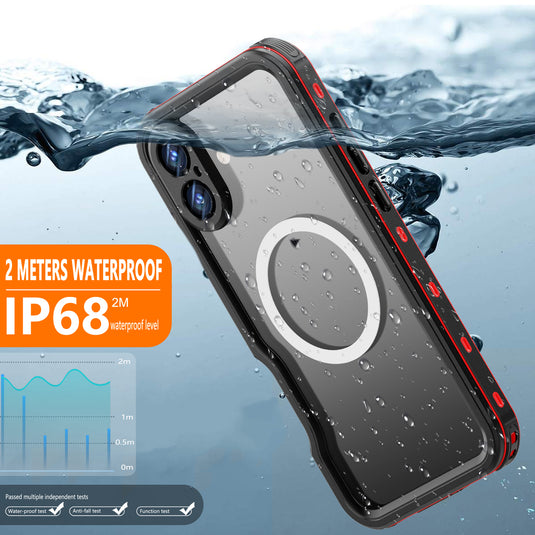 [MagSafe Compatible][IP68 Waterproof] Apple iPhone 16 / 16 Plus / 16 Pro / 16 Pro Max Redpepper D-UP Series - Magnetic Lifeproof Style Phone Case With Lanyard