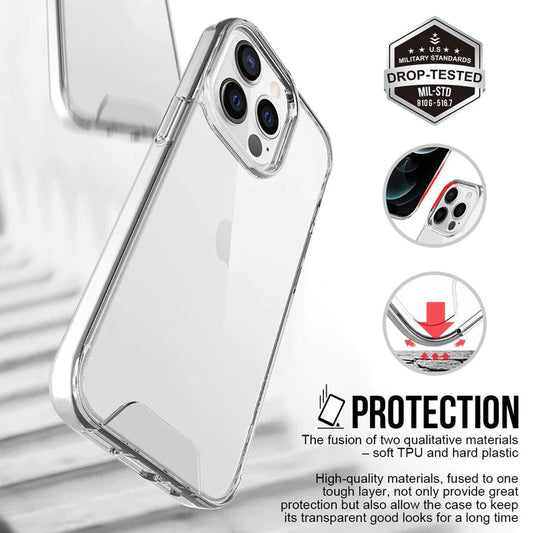 Apple iPhone 15/15 Plus/15 Pro/15 Pro Max SPACE Transparent Rugged Clear Shockproof Case Cover - Polar Tech Australia