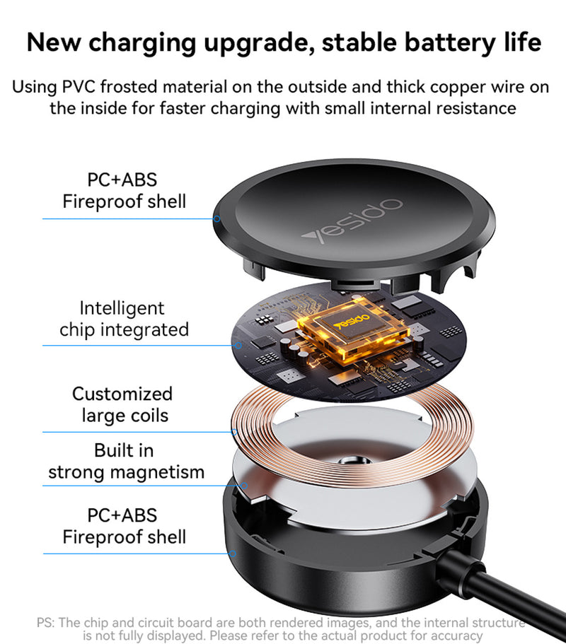 Load image into Gallery viewer, [CA162][Type-C Port] Yesido Samsung Watch Magnetic Wireless Charger Cable - Polar Tech Australia
