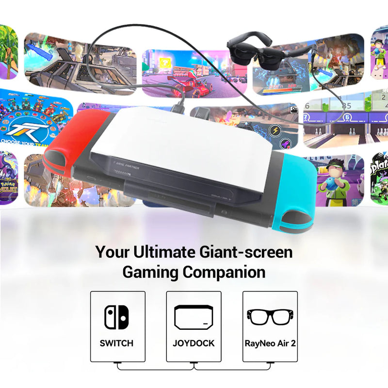 Cargue la imagen en el visor de la galería, [FFalcon RayNeo AR Glass Air 3 + JoyDock] Nintendo Switch Portable Pocket 201&quot; 120Hz Miro-OLED AR VR XR Glass Wearable Monitor
