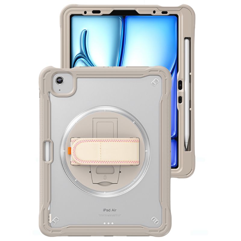 Cargue la imagen en el visor de la galería, Apple iPad Air 2024 6/6th 11&#39;&#39; &amp; Pro 1/2/3/4 11&#39;&#39; &amp; iPad 4/5 Air 10.9&#39;&#39; - 360 Degree Rotate Shockproof Heavy Duty Tough Stand Case Cover With Strap &amp; Pen Holder - Polar Tech Australia
