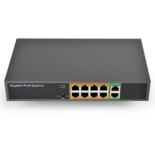 [PSE1008G] 10 PoE Ports Gigabit Ethernet Desktop CCTV PoE Switch - Polar Tech Australia