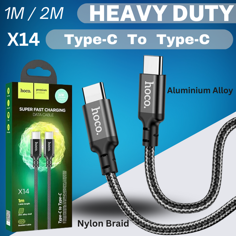 Chargez l&#39;image dans la visionneuse de la galerie, [X14][1M/2M][Heavy Duty][Type-C To Type-C] HOCO Times Speed PD 60W Double Speed Super Fast Charging Data Sync USB Cable - Polar Tech Australia
