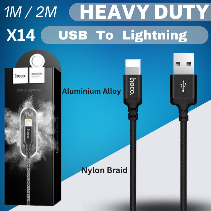 Load image into Gallery viewer, [X14][1M/2M][Heavy Duty][USB to Lightning] HOCO Times Speed Fast Charging Data Sync USB Cable - Polar Tech Australia
