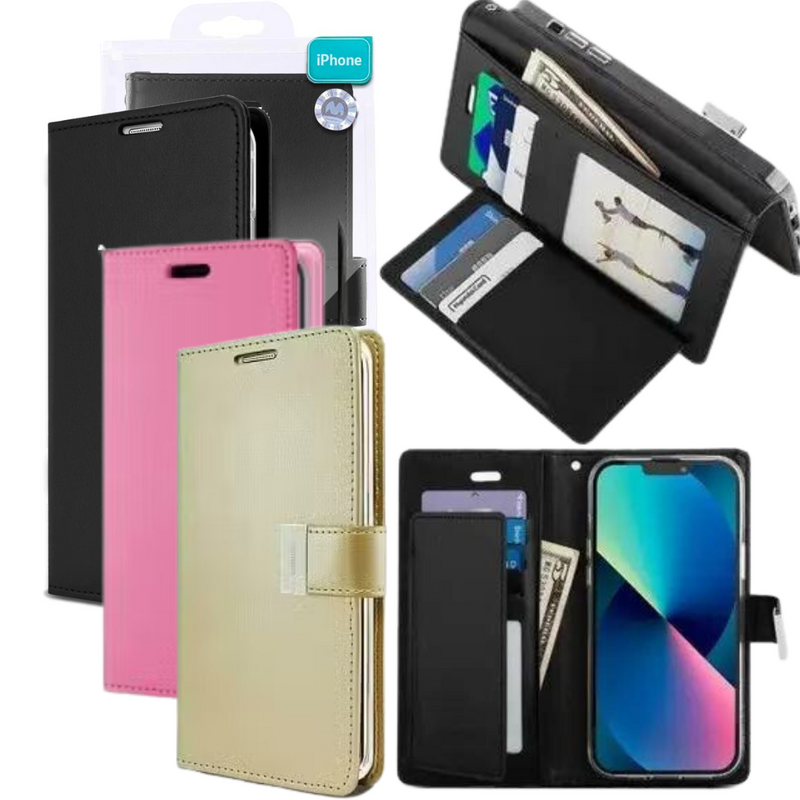 Chargez l&#39;image dans la visionneuse de la galerie, Apple iPhone 12/Mini/Pro/Max Mercury Goospery Rich Diary Dual Wallet Premium Quality Flip Leather Case - Polar Tech Australia
