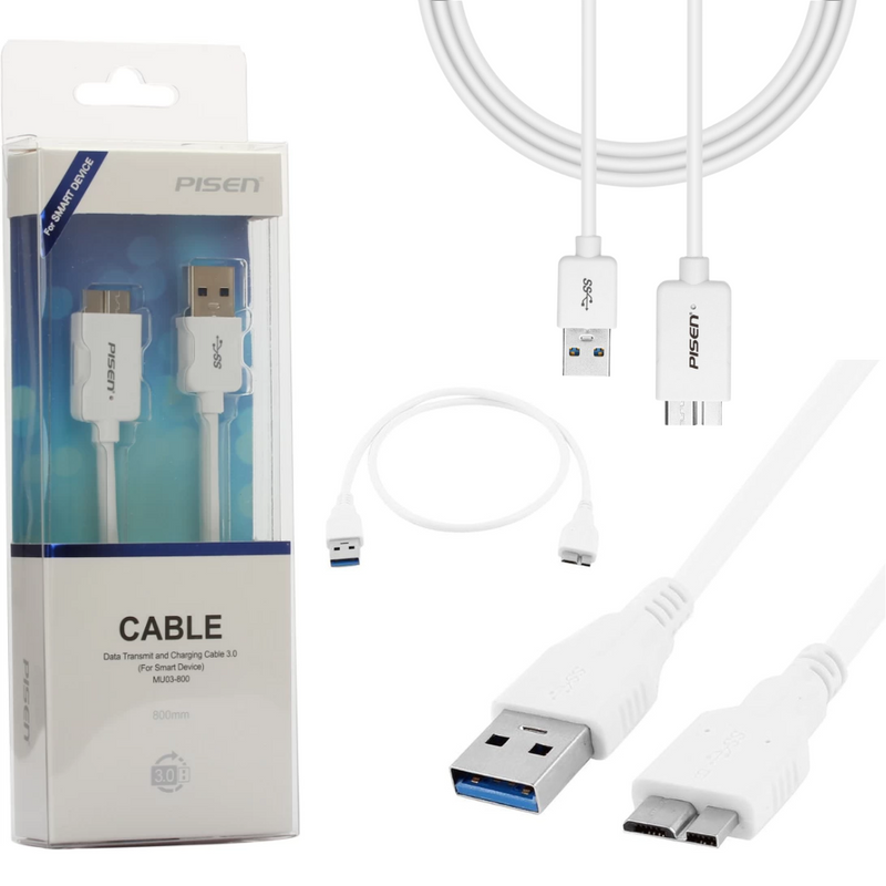 Chargez l&#39;image dans la visionneuse de la galerie, [1M] Pisen SuperSpeed USB 3.0 Male A to Micro B Cable Charging &amp; Data Hard Drive Cable - Polar Tech Australia
