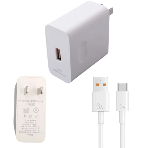 [100W][With Cable] Genuine Honor Magic Phone Fast Turbo Wall Charger Adapter Power Supply Unit