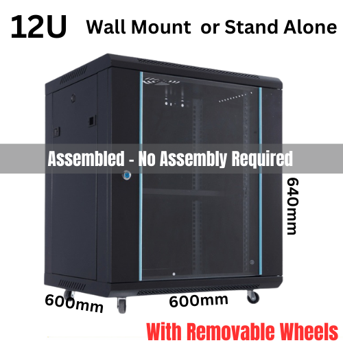 [Assembled] 6U 9U 12U Heavy Duty Network Server CCTV PoE Switch Wall Mount Cabinet Rack Lockable Enclosure - Polar Tech Australia