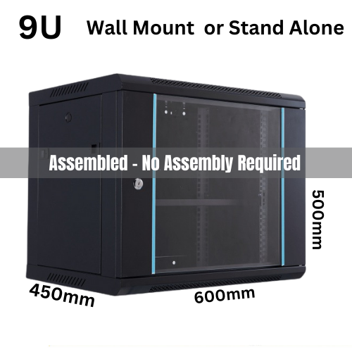[Assembled] 6U 9U 12U Heavy Duty Network Server CCTV PoE Switch Wall Mount Cabinet Rack Lockable Enclosure - Polar Tech Australia